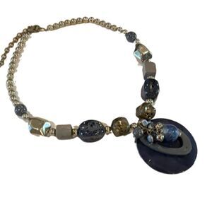 Vintage Chunky Blue Necklace  